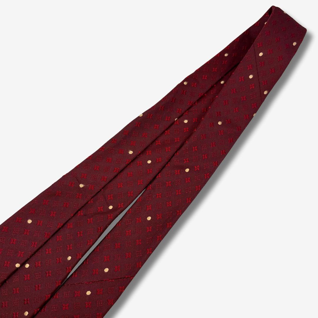 LOUIS VUITTON シルクネクタイ モノグラム ドット柄 ボルドー