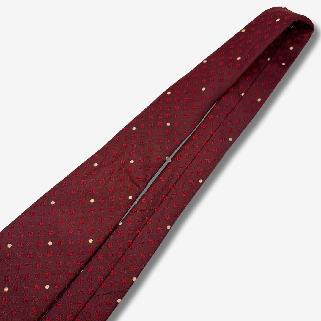 LOUIS VUITTON シルクネクタイ モノグラム ドット柄 ボルドー