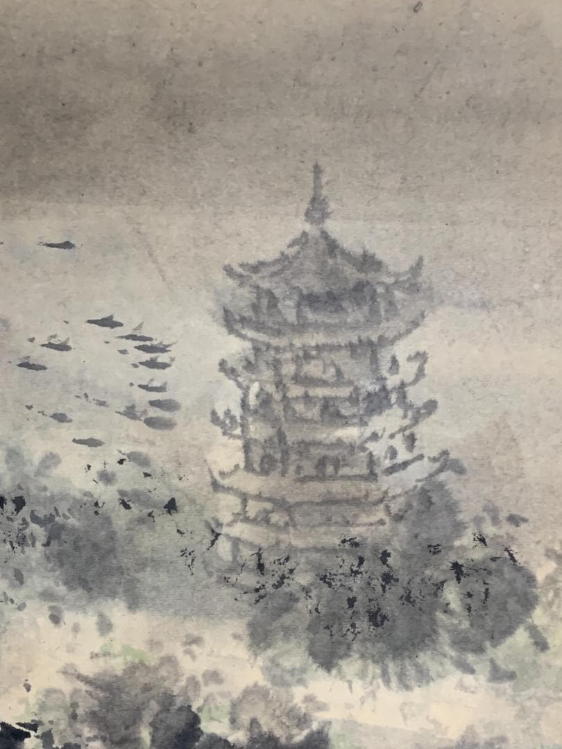 陳徳奎 蘇州 水郷月朧 紙本 肉筆 掛軸 中国画 上海生 499