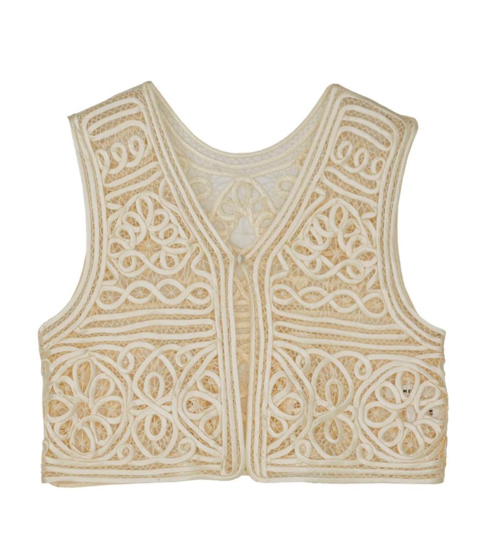 【Ameri】2WAY SATIN BATTEN LACE VEST