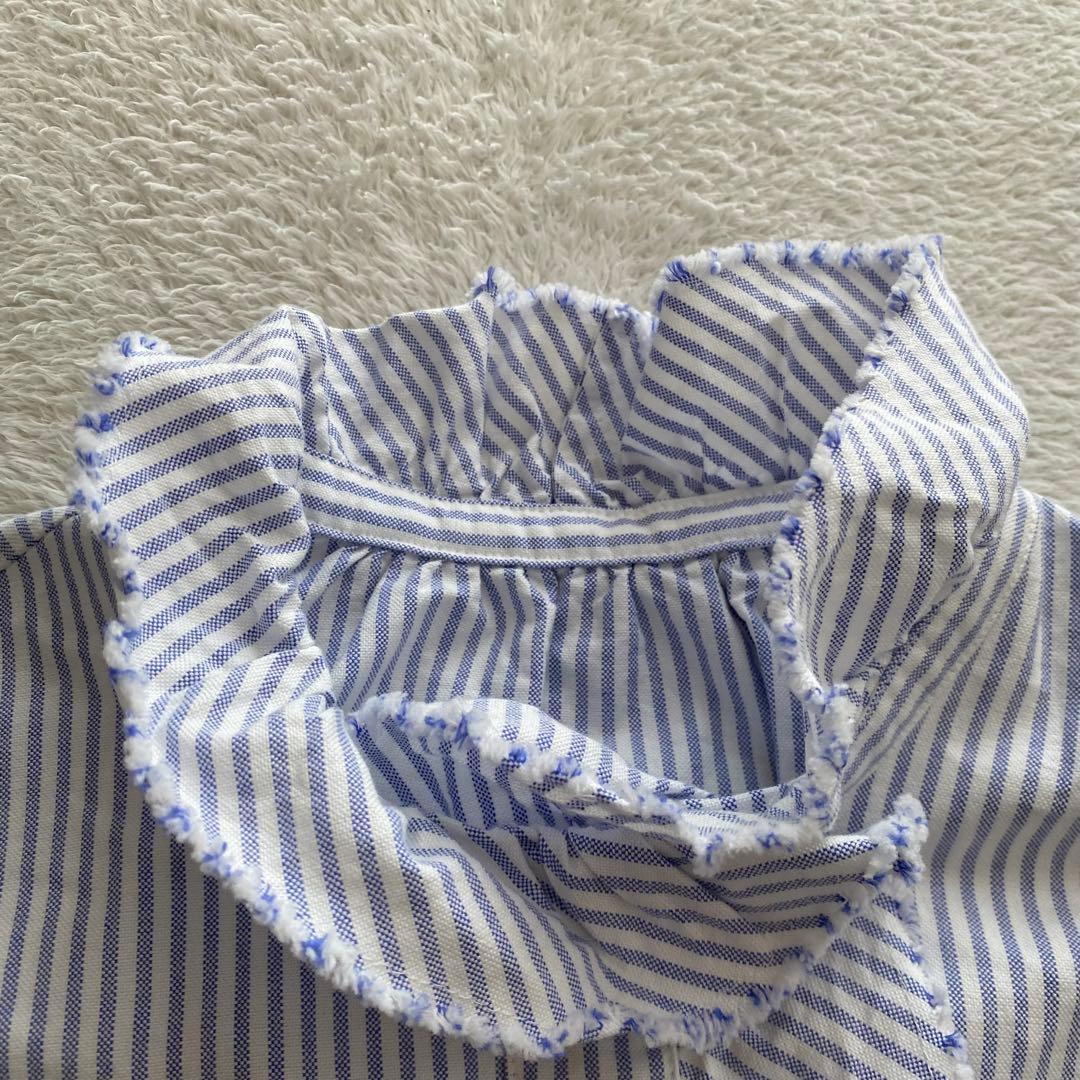 美品　Journal standard luxe OXストライプフリルブラウス