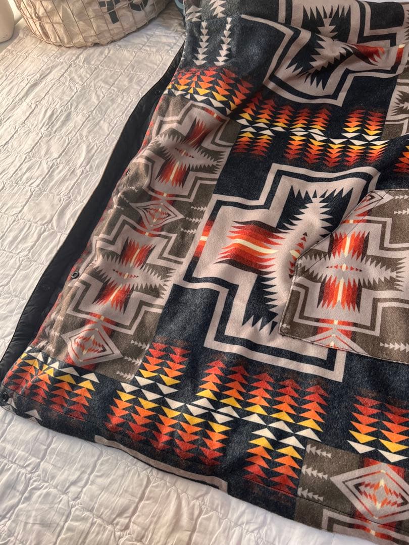 PENDLETON × TAION ペンドルトンフード ポンチョ ダウンウール