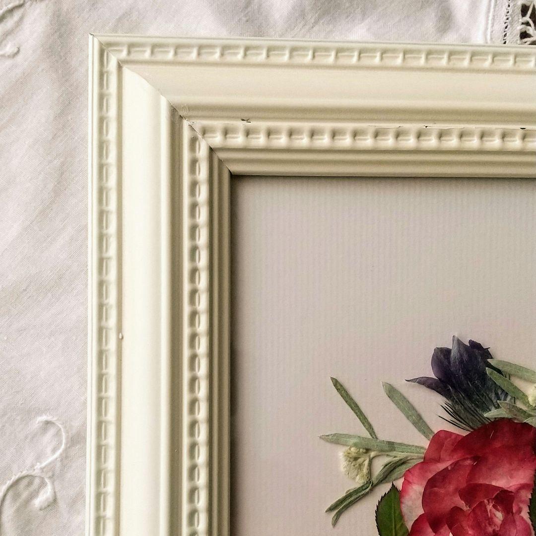 押し花アート〜クレッセントブーケ〜押し花額 絵画 インテリア雑貨 額装 花の絵