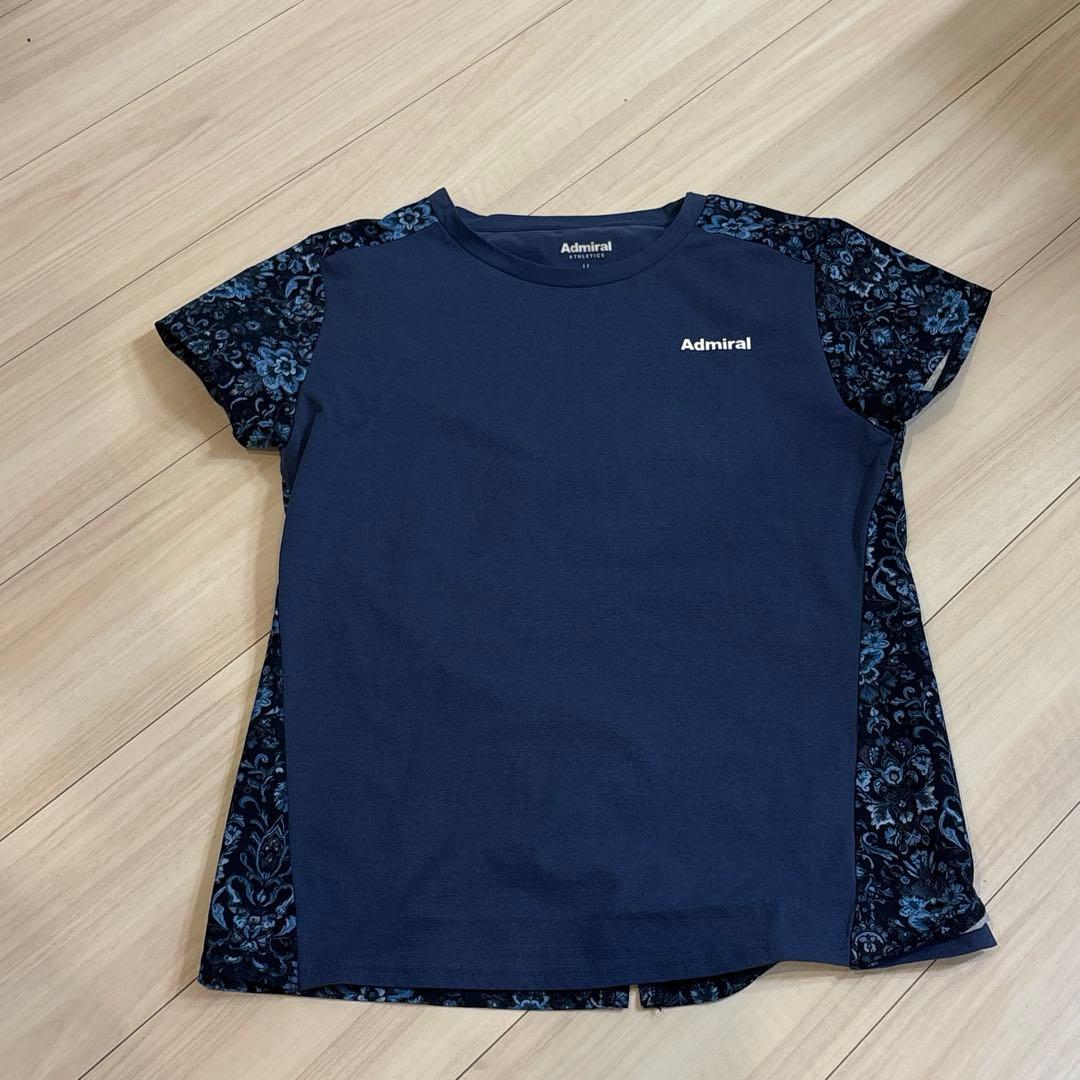 アドミラル フラワーパターン ブルー Tシャツ LL