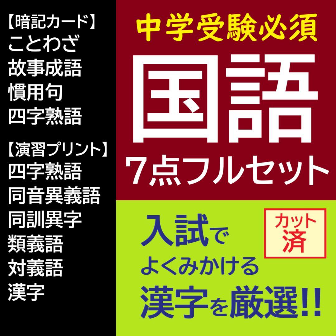 カット済【中学受験】国語 サーパス 漢字 暗記カード 練習帳 7点セットa
