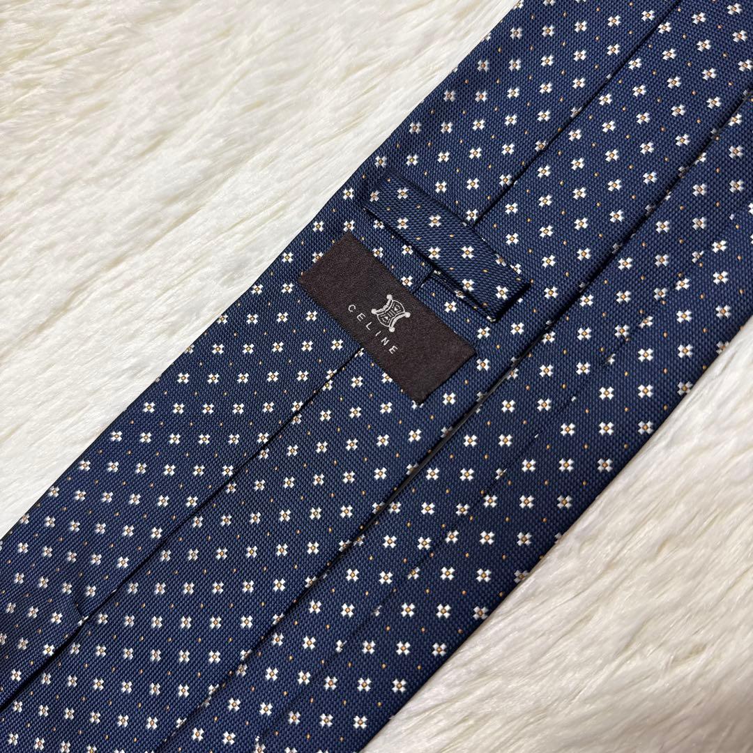 【美品】Celine ネクタイ　高級シルク　セリーヌ　花柄