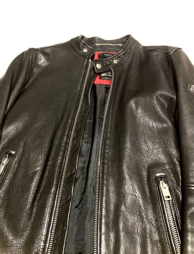 12.5万円　DIESEL ディーゼル　レザージャケット　シングルライダース