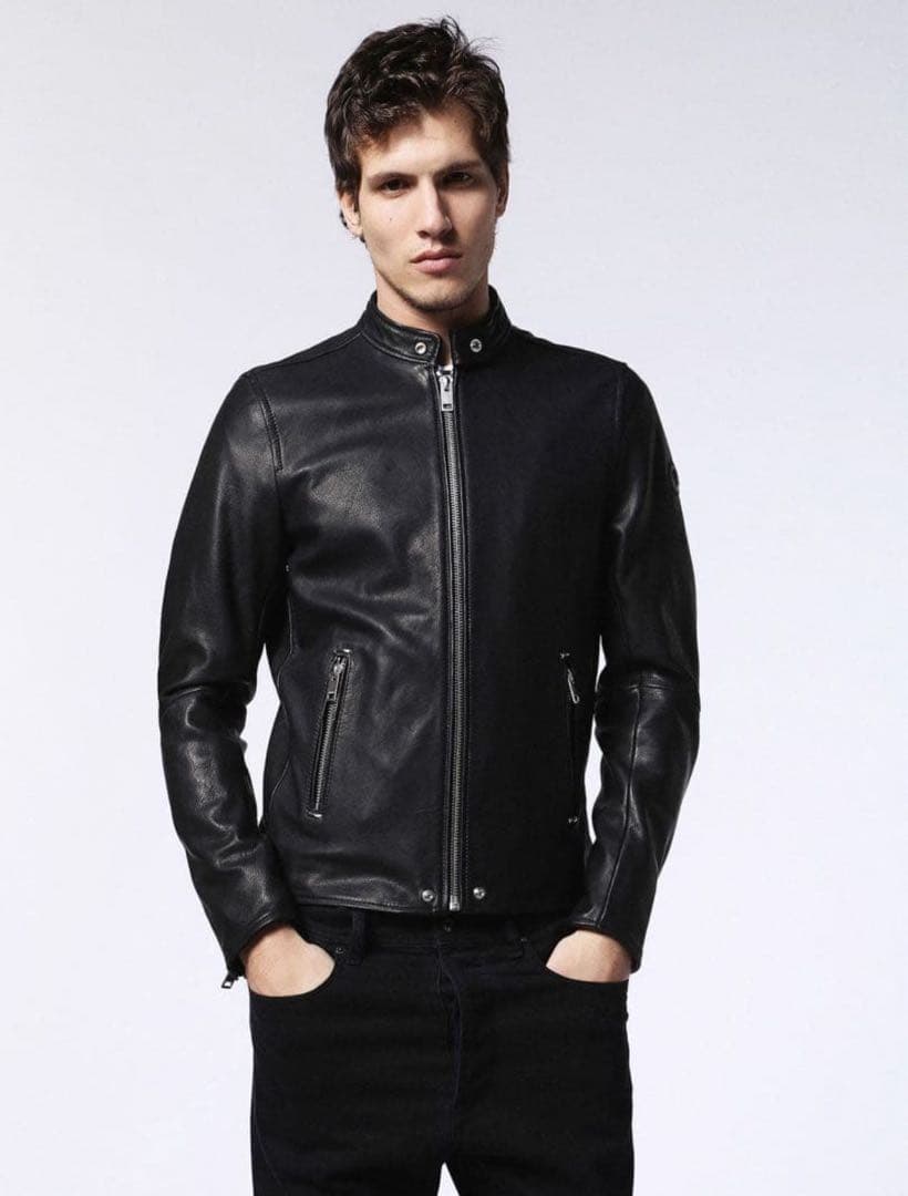 12.5万円　DIESEL ディーゼル　レザージャケット　シングルライダース