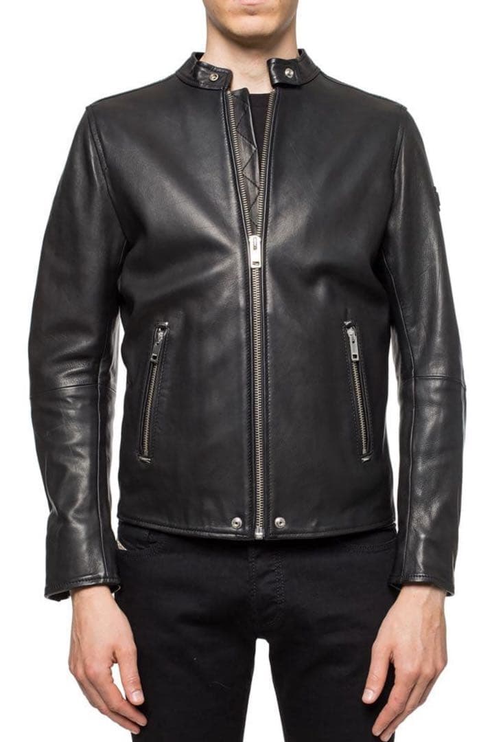12.5万円　DIESEL ディーゼル　レザージャケット　シングルライダース