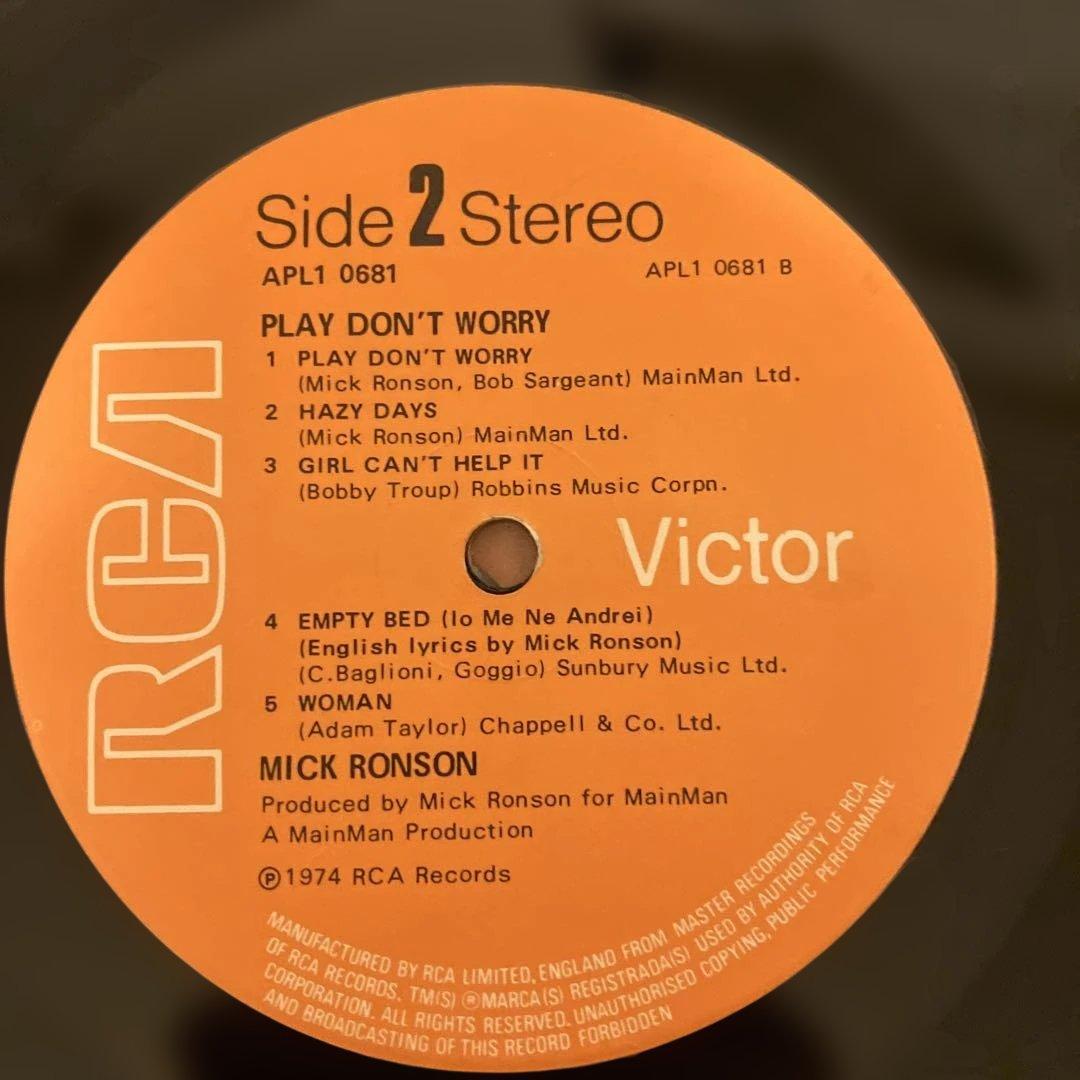 洋楽 Mick Ronson / Play Don't Worry RCA1974LP