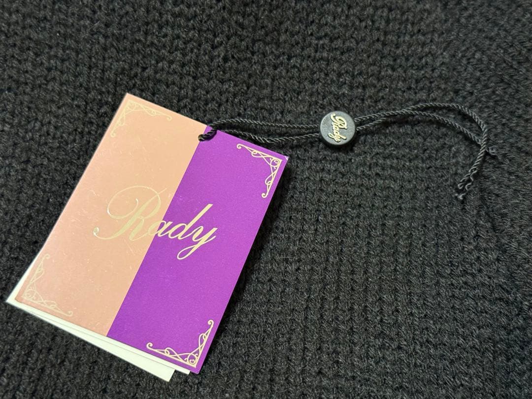 Rady ファー ポンチョ コート フード ニット ポンポン 黒