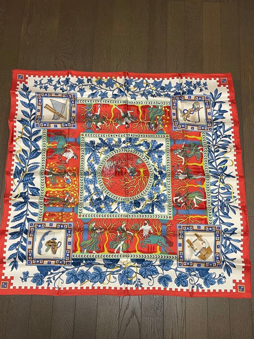 ★美品★HERMES★カレ 90★スカーフ★シルク★古代 ローマ★神々★