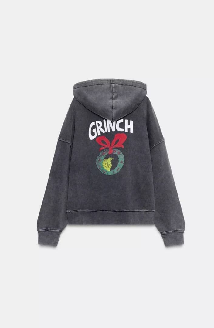 ZARA GRINCH クリスマス ユーズド加工スウェットシャツ M