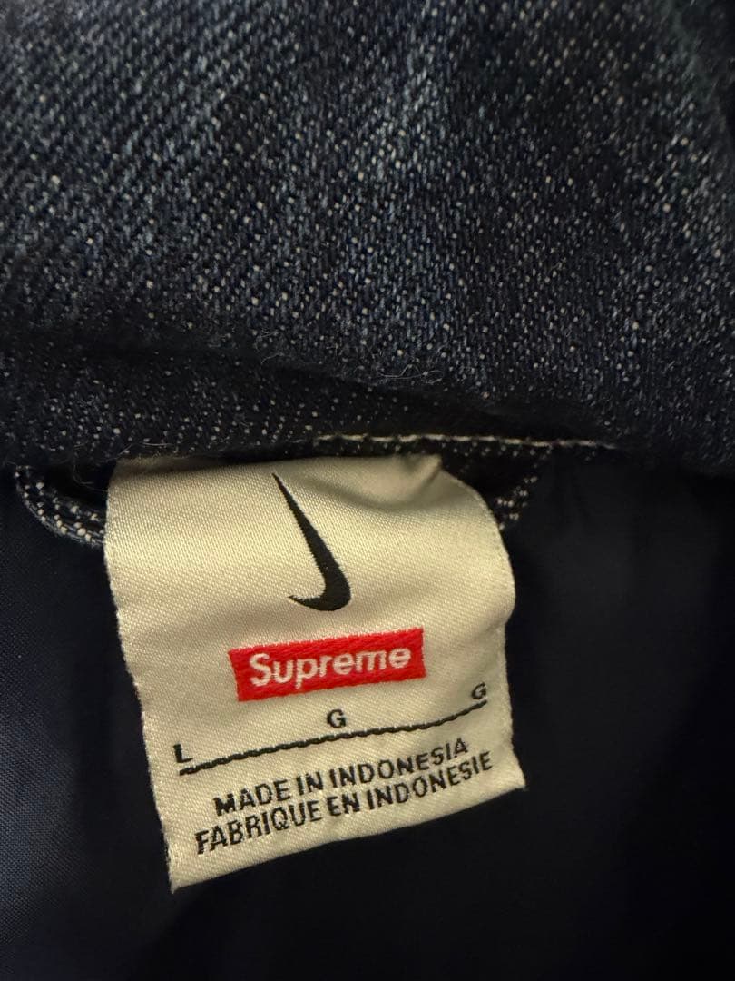 「2月末まで値下げ中です」Nike Supreme デニムダウンベスト L