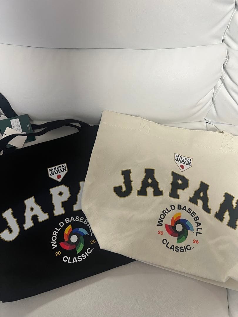 WBC2026 大谷翔平キャンパストートバッグ　侍ジャパン　黒白セット