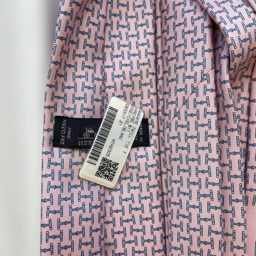Hermesエルメスピンクネクタイ未使用品