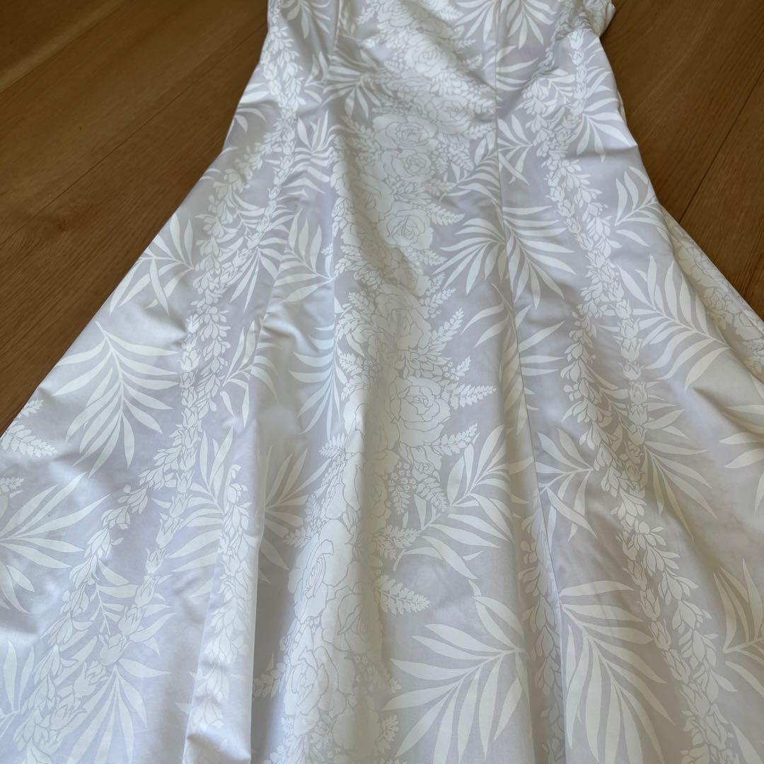 フラダンス 結婚式 ホワイト ロングドレス
