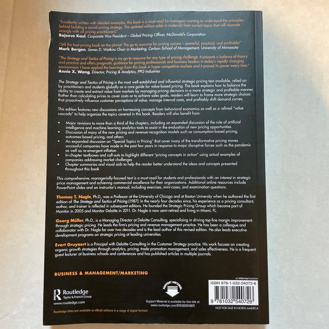 ビジネス・経済 Strategy and Tactics of Pricing 7E