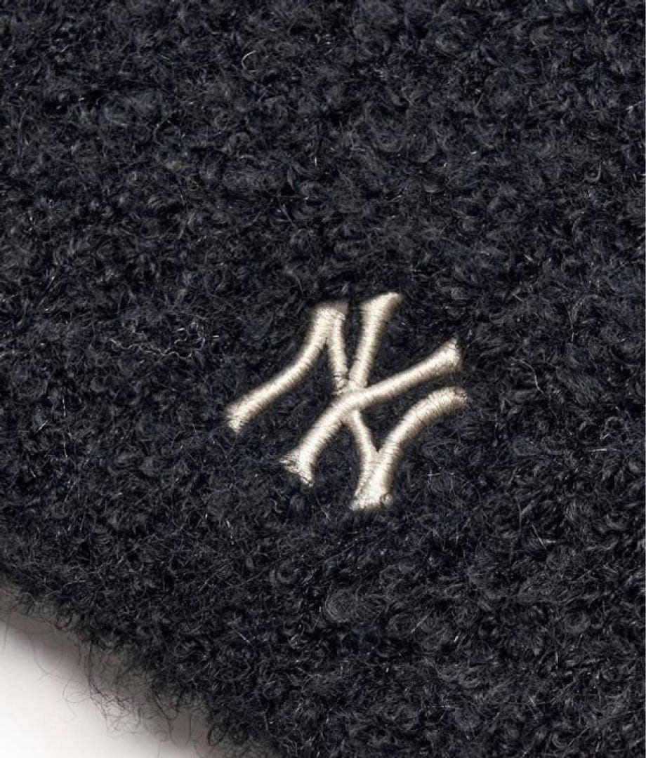 MLB 韓国 ビーニー　もこもこ　猫耳　ブラック　ニット帽　カリナ着用