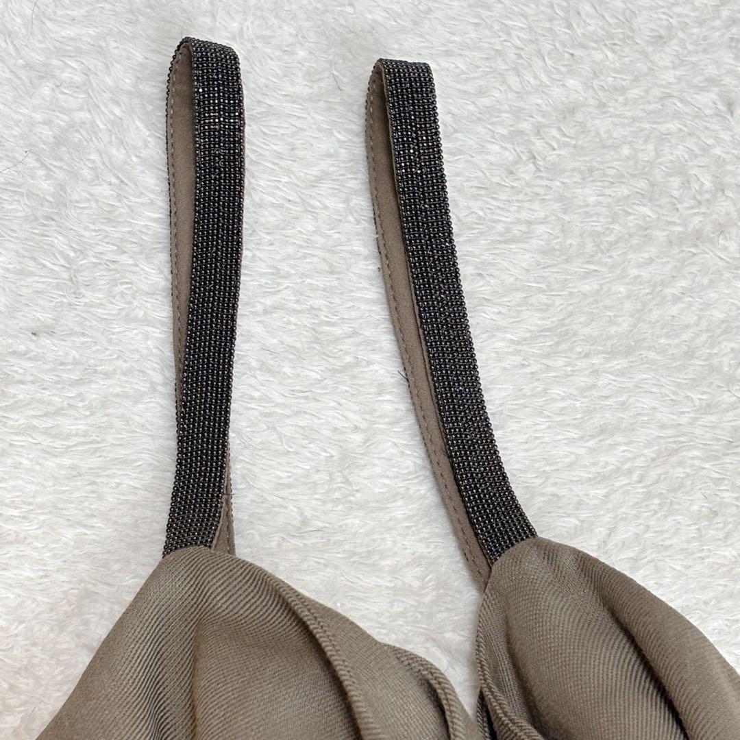 【未使用•高級】ブルネロクチネリ モニーレ キャミソールワンピース グレージュ