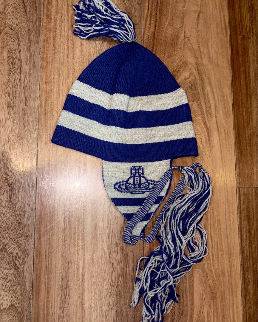 美品　Vivienne Westwood 耳あて付き ニット帽　ボーダー