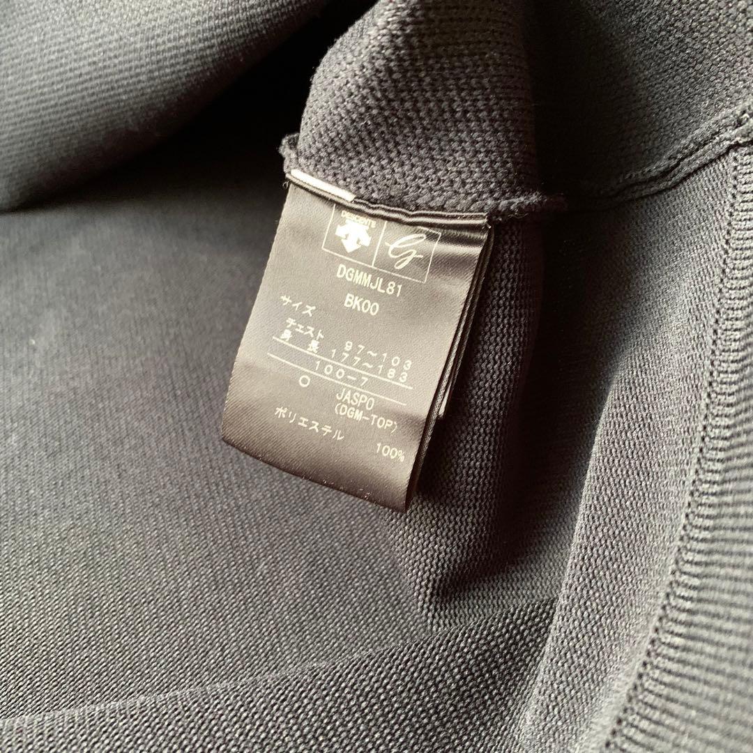 美品 DESCENTE ジャガードニット ベスト デサント ブラック O