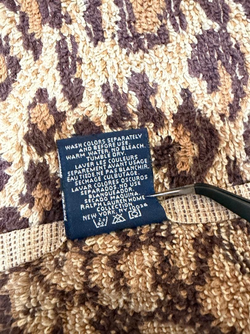 ラルフローレンRalph Laurenヒョウ柄 バスタオルmade in USA