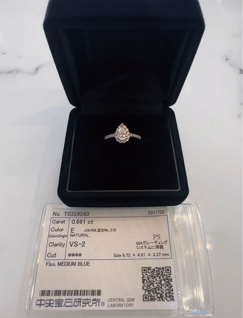 新品✨天然ダイヤ ペアシェイプ 計1.061ct Pt950 リング CGL