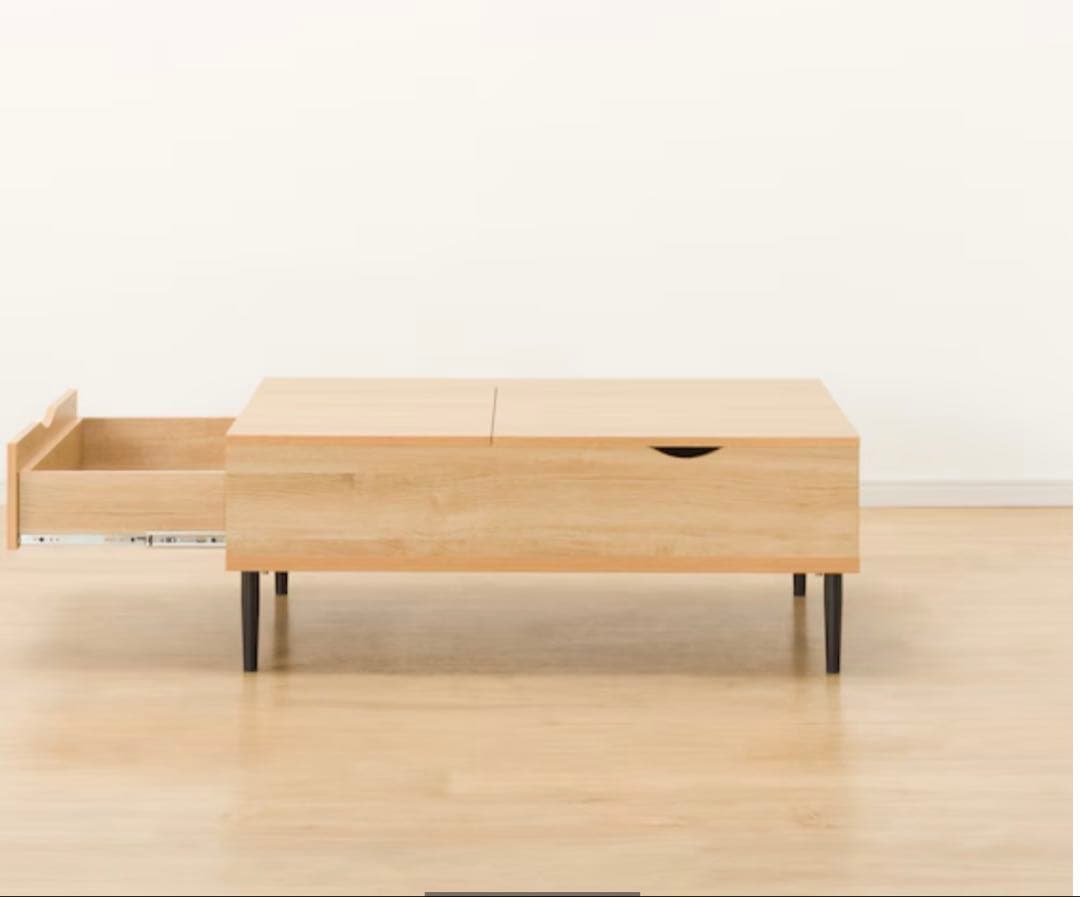 昇降式木製センターテーブル 100cm
