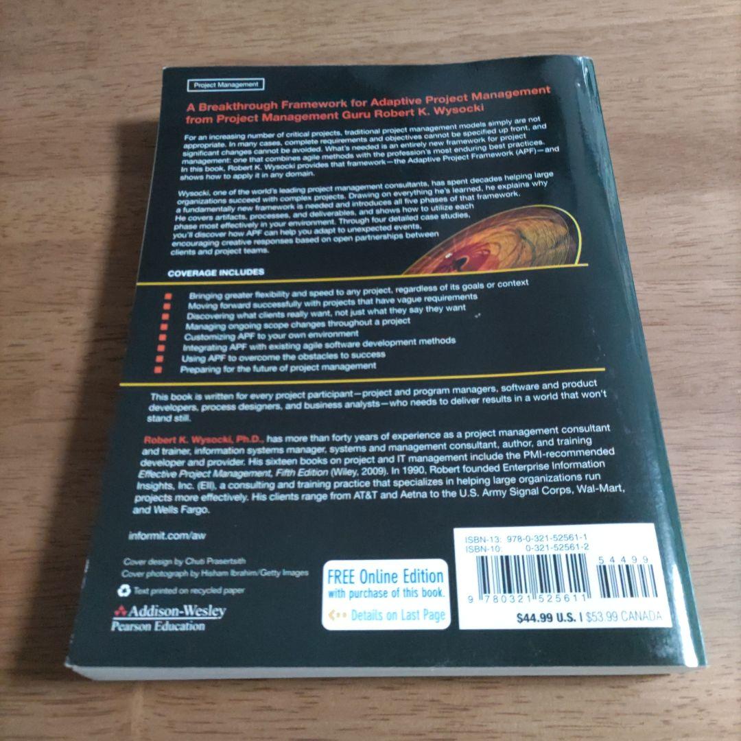 洋書 Adaptive Project Framework - K. Wysocki