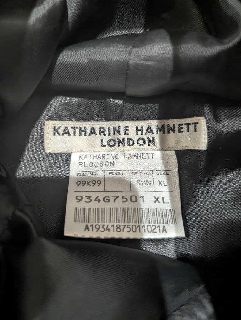 訳有　KATHARINE HAMNETT フーデッドレザージャケット ブラック
