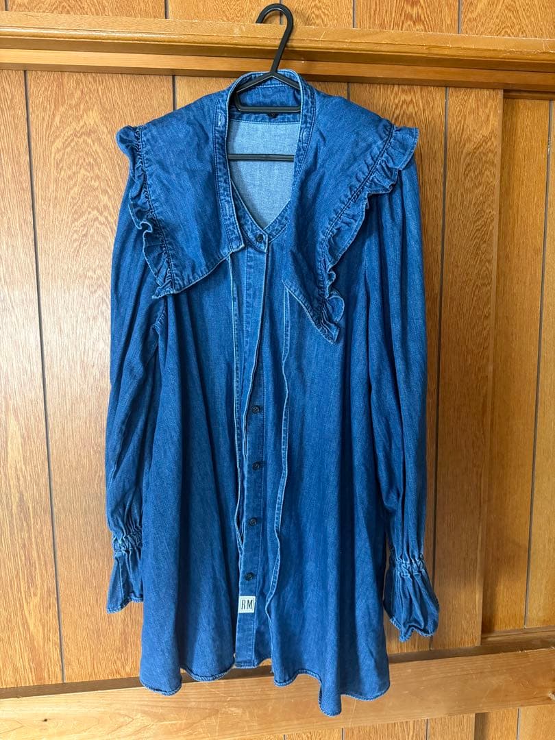 RM denim】ビッグカラー2WAYデニムブラウス
