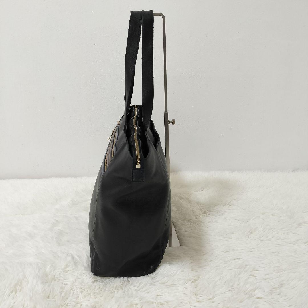 美品 ポールスミス シグネチャー ジップストライプ トートバッグ 肩掛け 黒