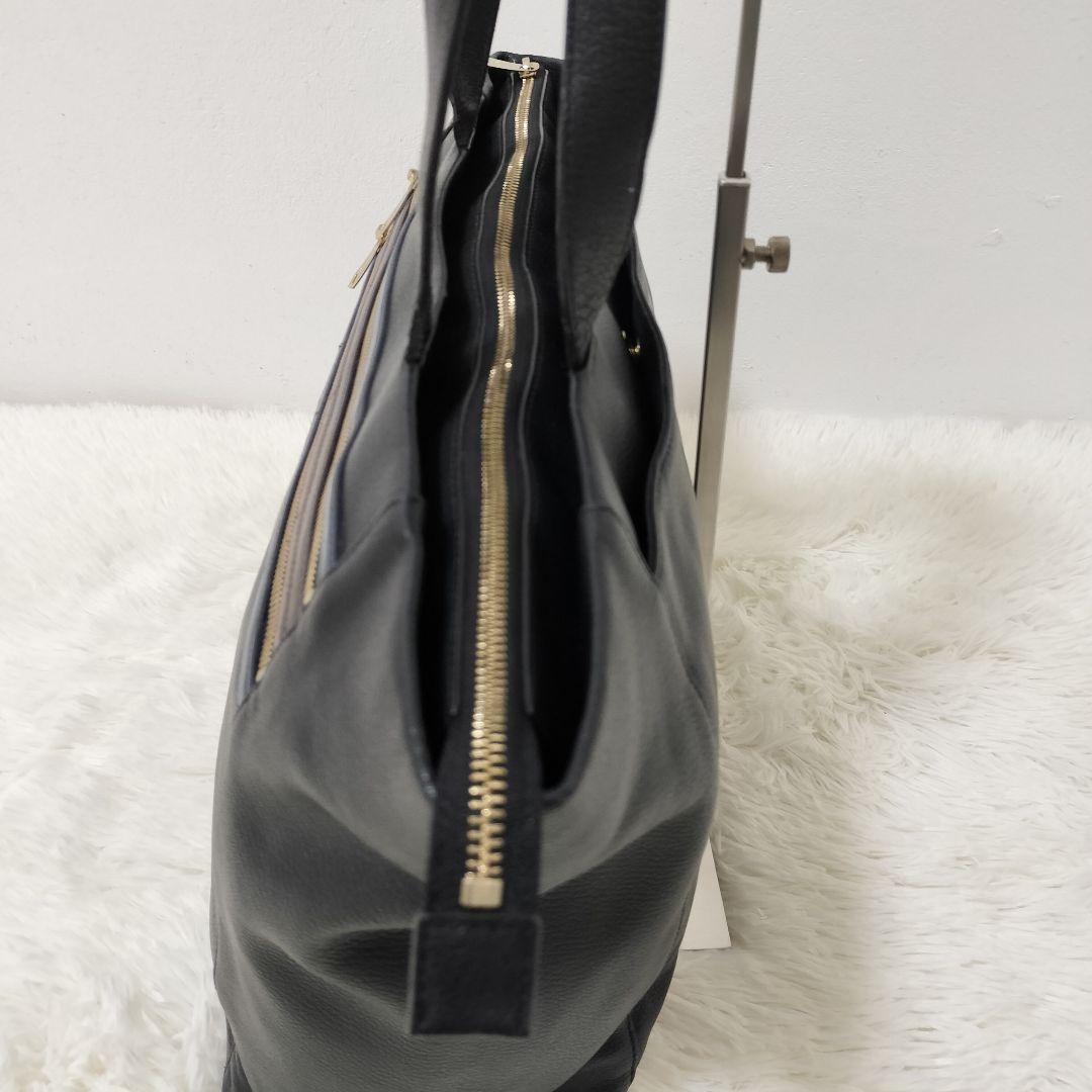 美品 ポールスミス シグネチャー ジップストライプ トートバッグ 肩掛け 黒