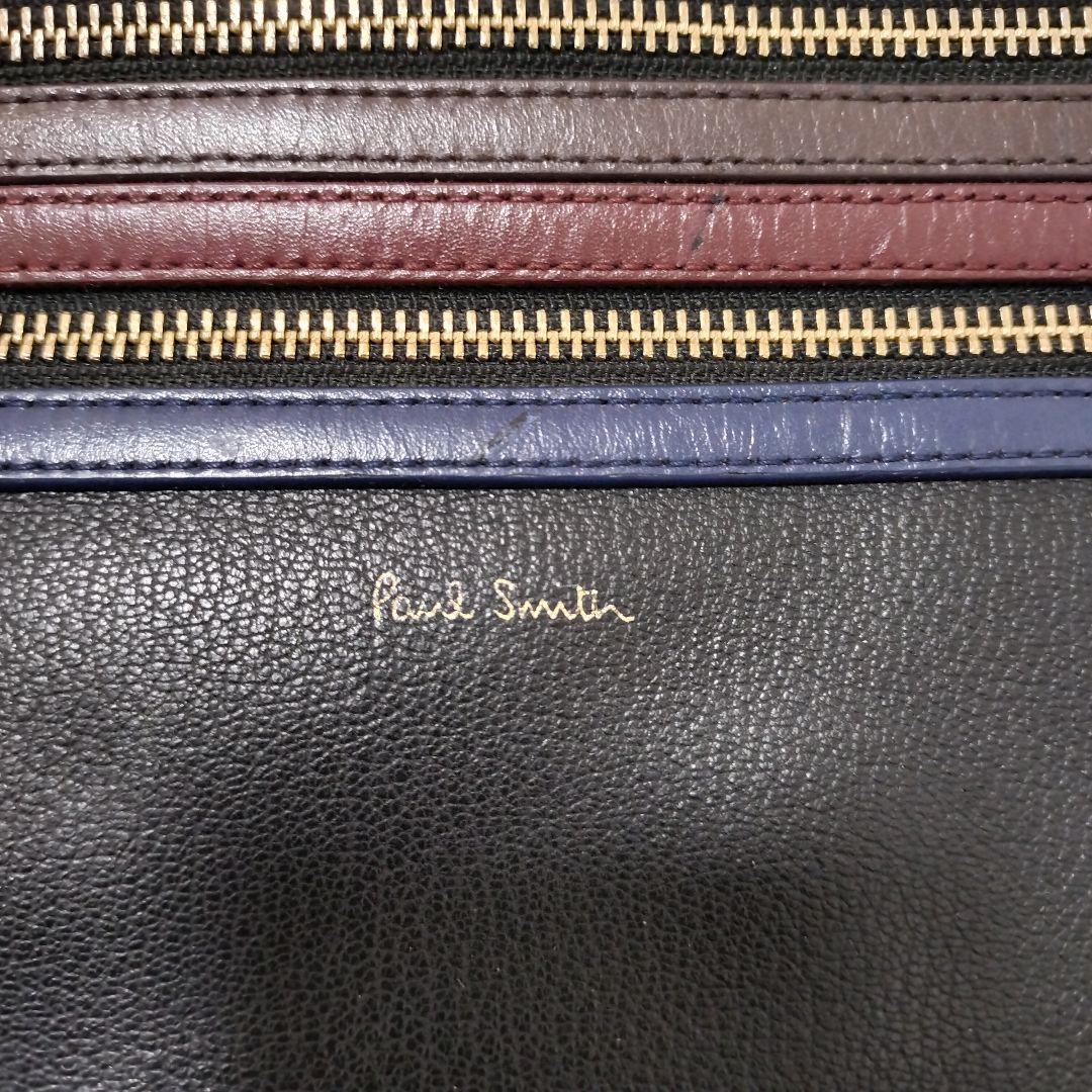 美品 ポールスミス シグネチャー ジップストライプ トートバッグ 肩掛け 黒