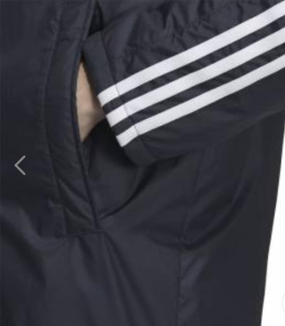 adidas ベンチコート XL フード付きコート　アディダス　ネイビー　ロング