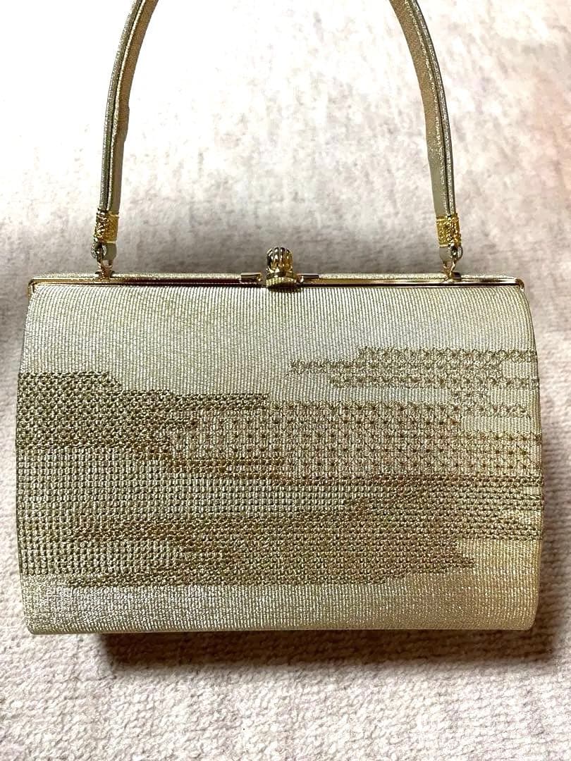 【美品】礼装ゴールド 和装用バッグと草履セット