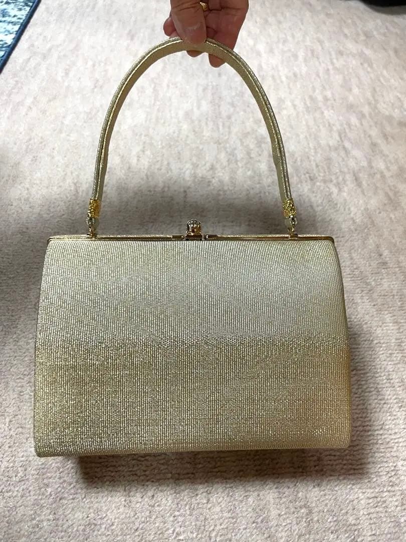 【美品】礼装ゴールド 和装用バッグと草履セット