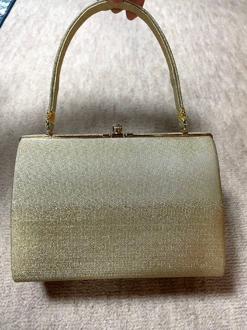 【美品】礼装ゴールド 和装用バッグと草履セット