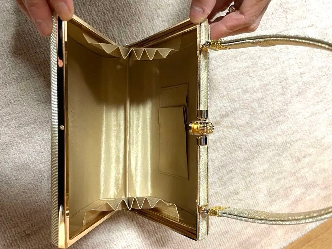 【美品】礼装ゴールド 和装用バッグと草履セット
