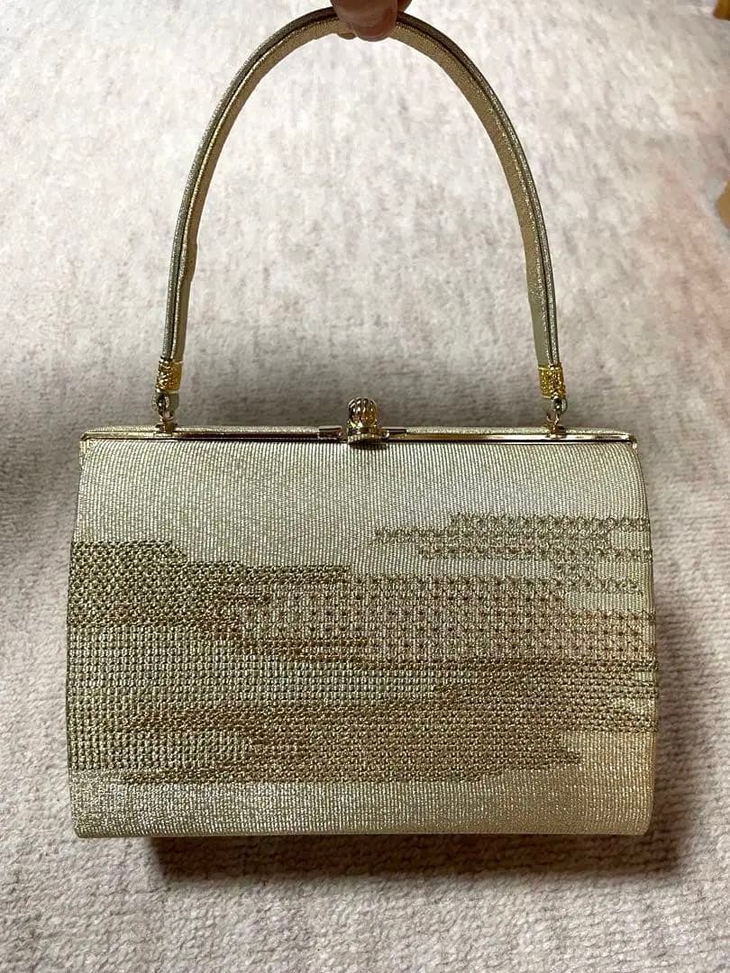 【美品】礼装ゴールド 和装用バッグと草履セット
