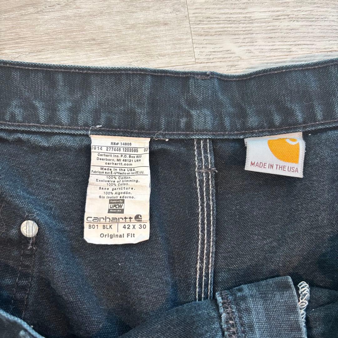 【極太シルエットCarhartt B01 USA製 UFCWタグダブルニー564