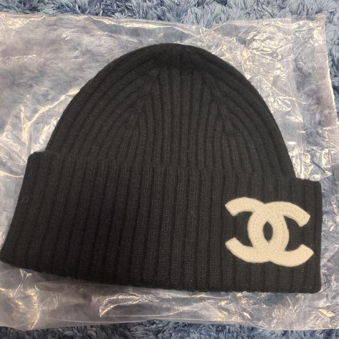 【人気商品❤】CHANEL 黒 ニット帽　ベーニー　タグ付き