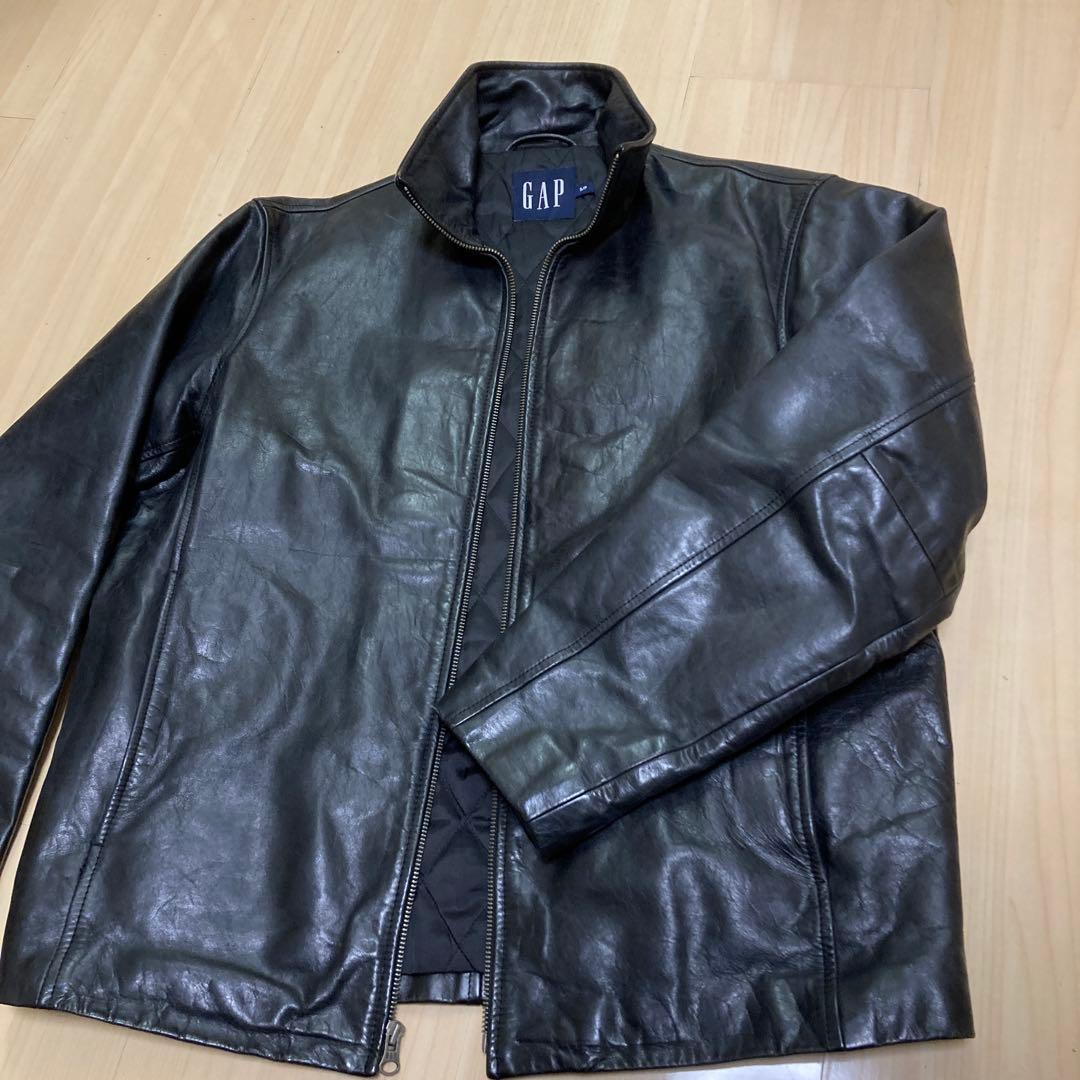 OLD GAPオールドギャップ　牛革メンズ　レザージャケット　ブラックSサイズ