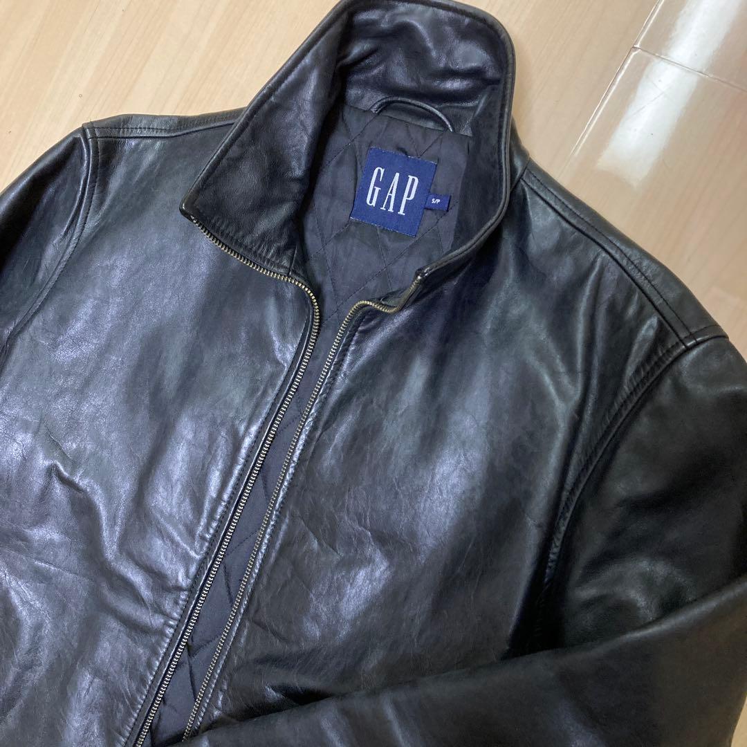 OLD GAPオールドギャップ　牛革メンズ　レザージャケット　ブラックSサイズ