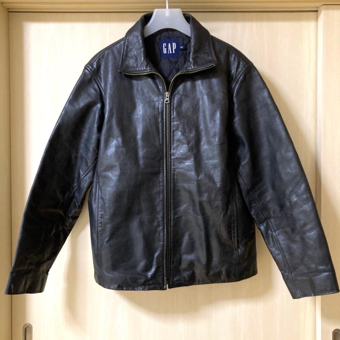 OLD GAPオールドギャップ　牛革メンズ　レザージャケット　ブラックSサイズ
