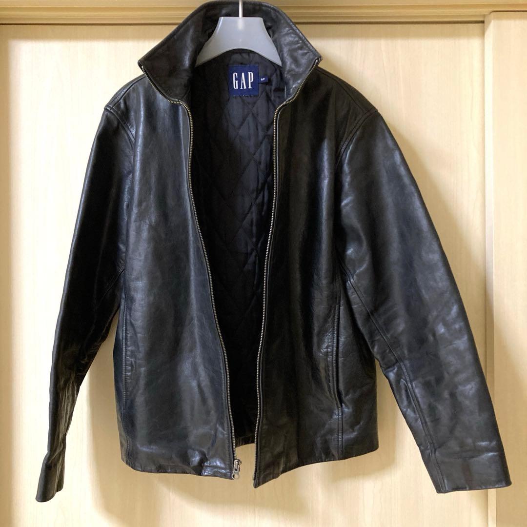 OLD GAPオールドギャップ　牛革メンズ　レザージャケット　ブラックSサイズ