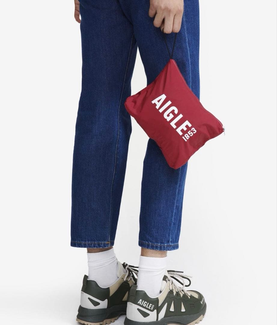 AIGLE 透湿防水 パッカブルロングフーデッドジャケット