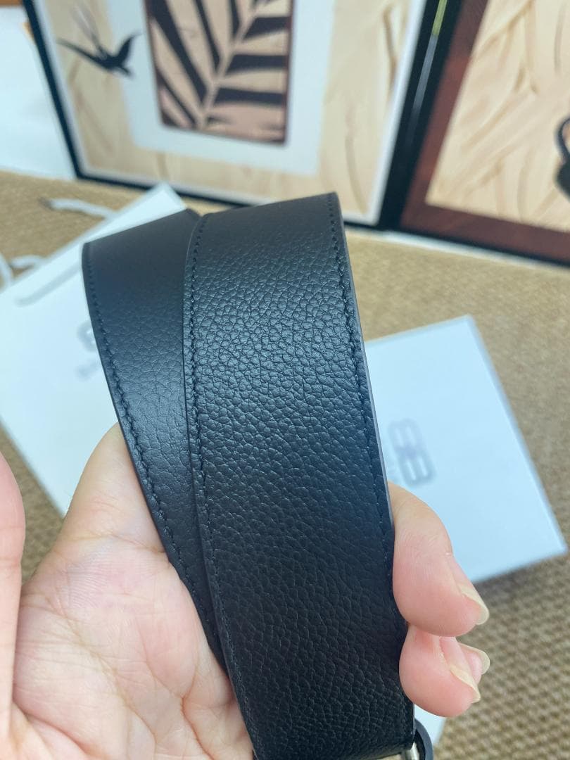 BALENCIAGA BBロゴ ベルト シルバー金具