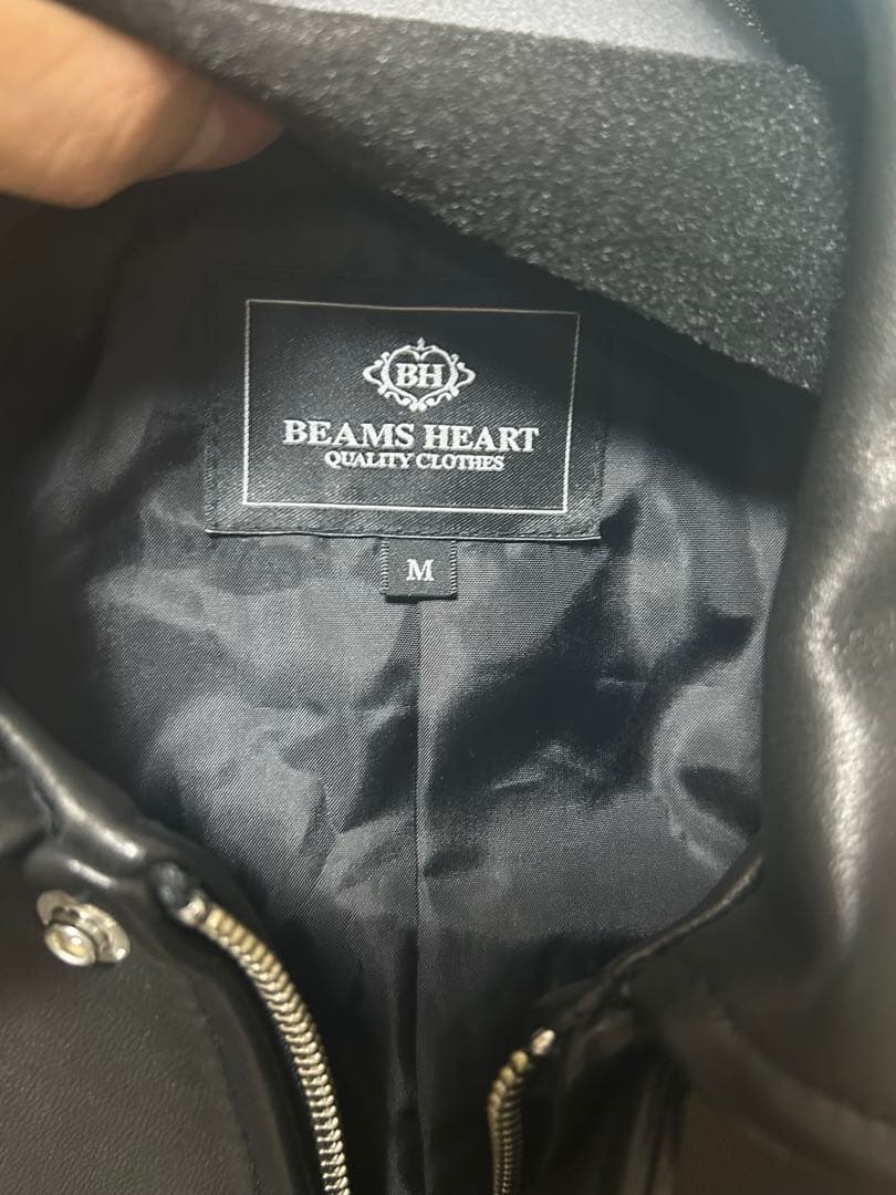 BEAMS HEART ブラックレザージャケット M